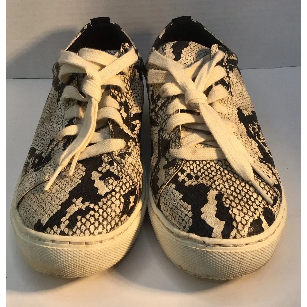 Dr. Scholl's‎ Platform Snake Print Chunky Slip On Casual Size 9M Shoes VERY GOOD